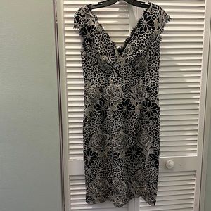 Black and white floral dress